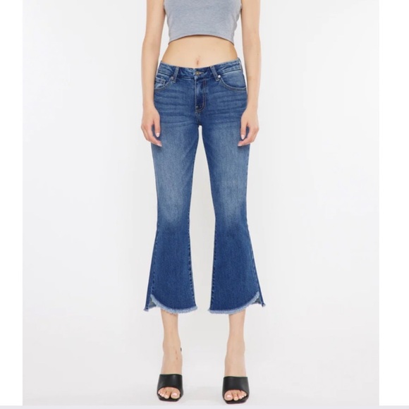 KanCan Aida Mid Rise Cropped Flare Jeans - Picture 3 of 10
